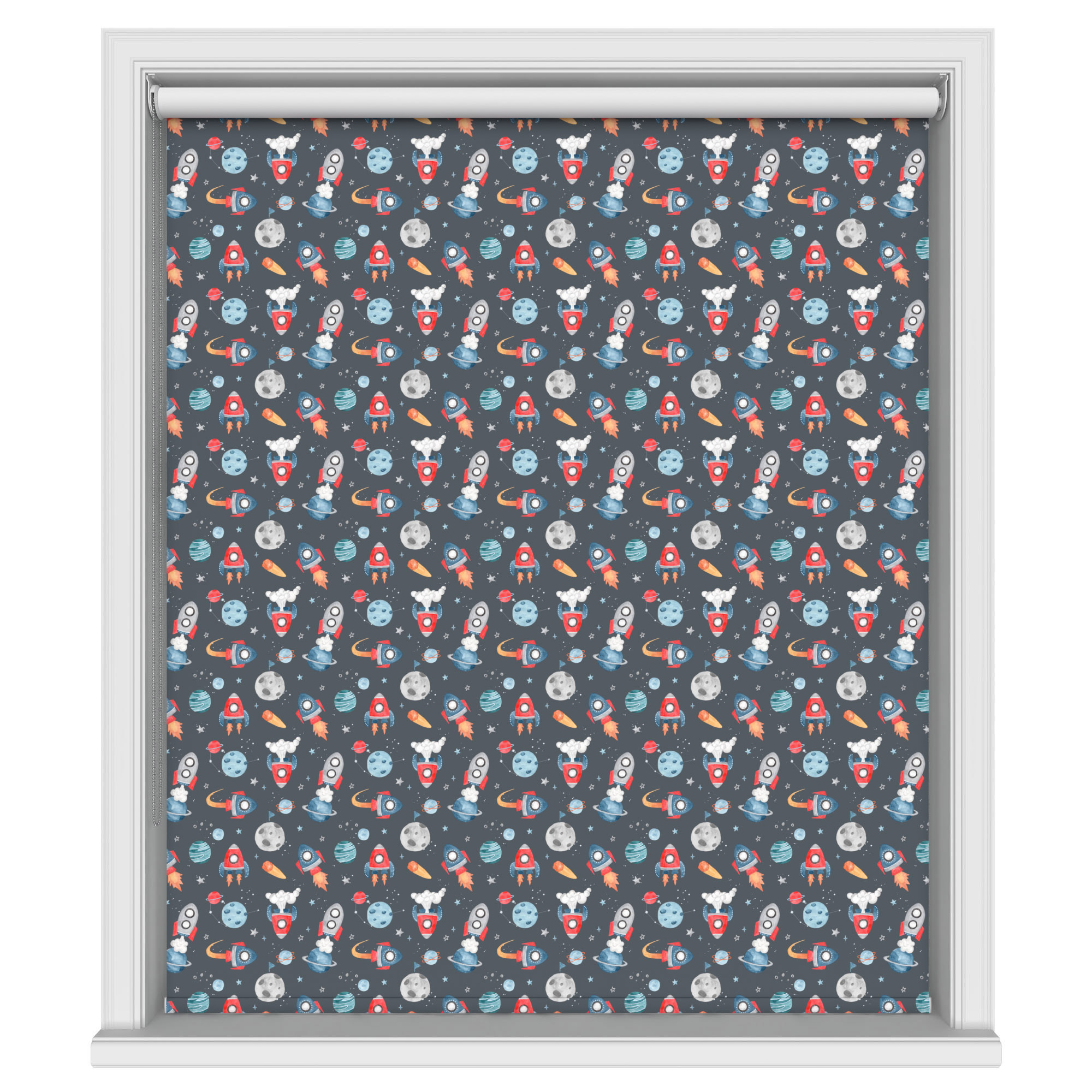 Space Rockets Charcoal Blackout - Image 2