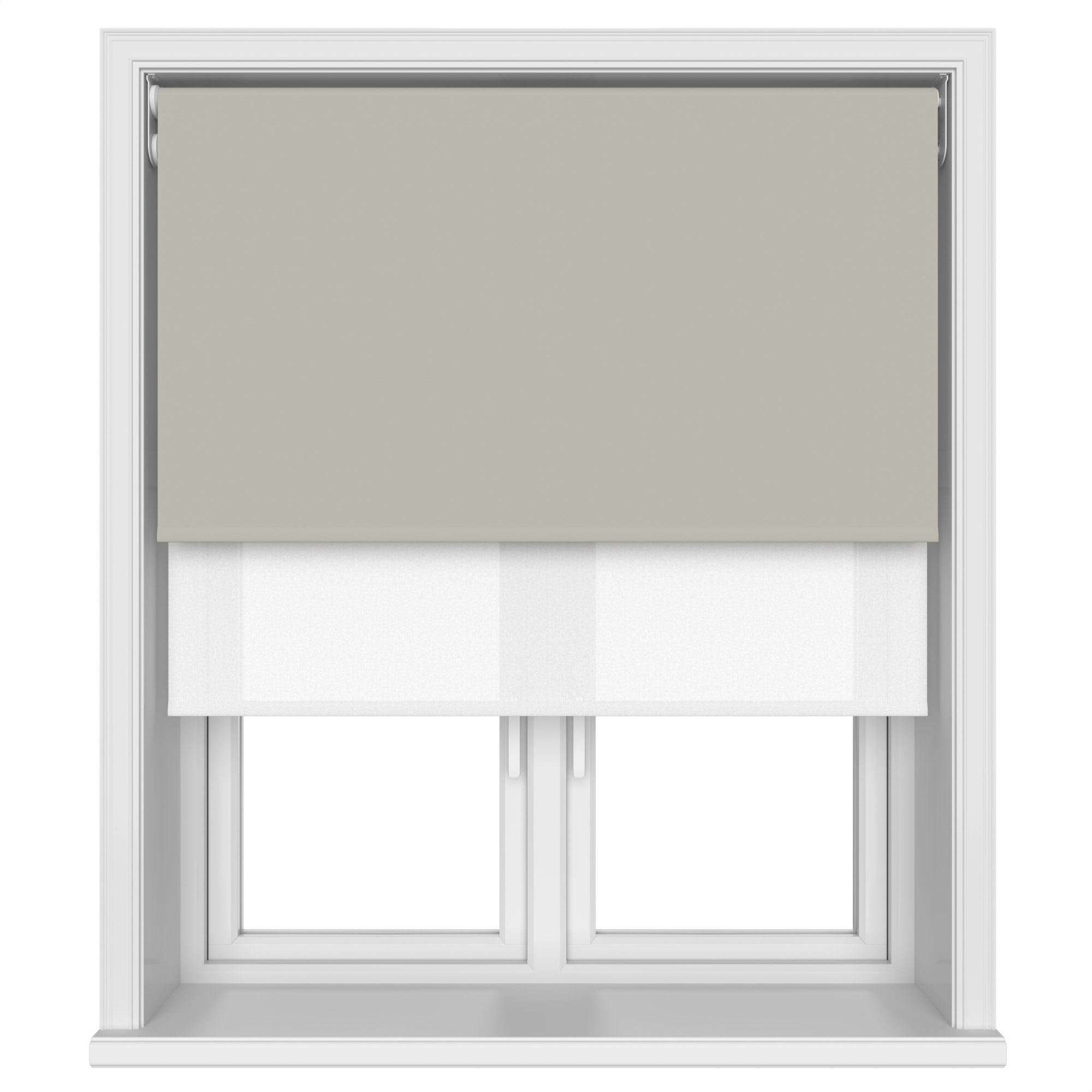 Bella Taupe Motorised Double Roller Blind - Image 4