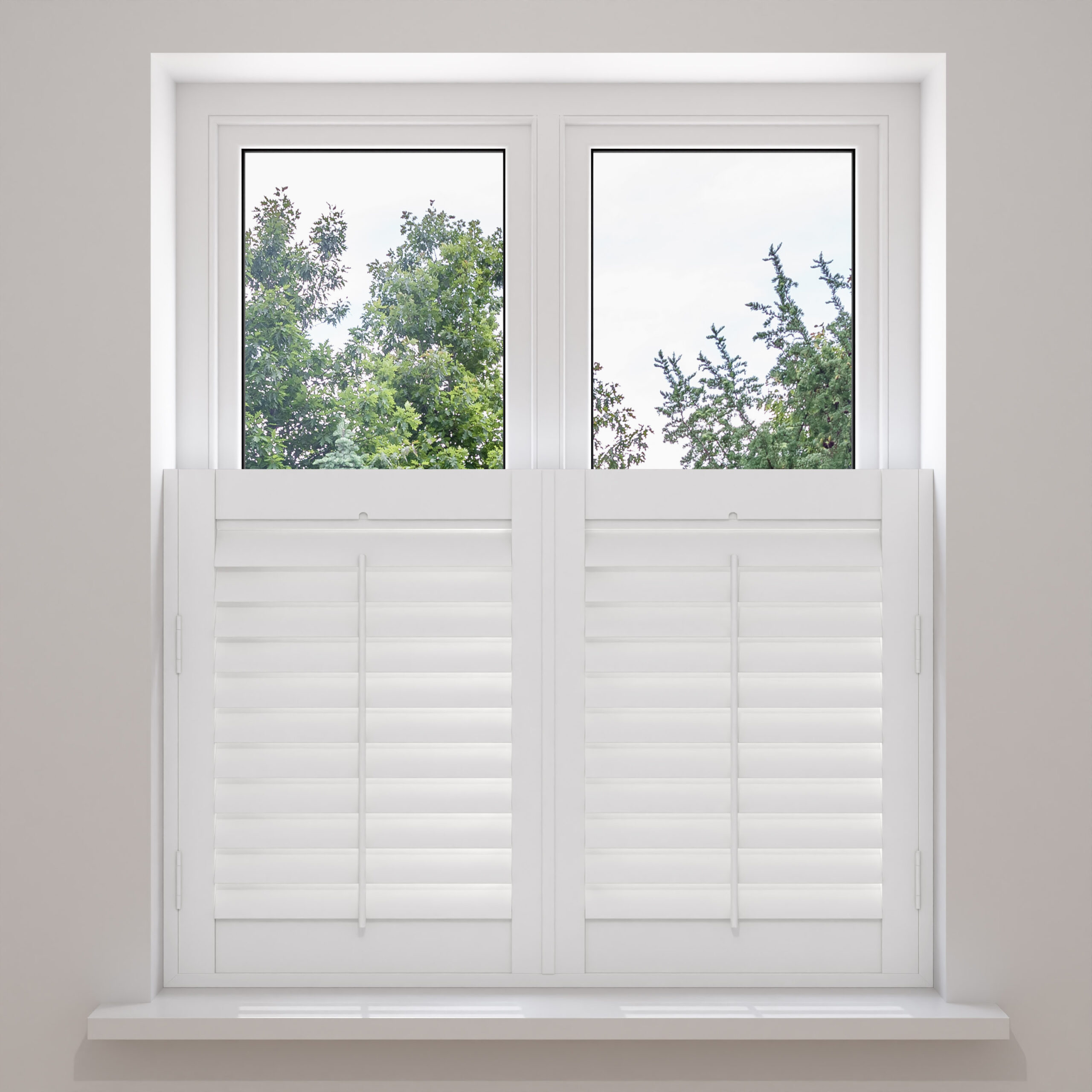 Bright White Cafe Style Plantation Shutters - Image 2