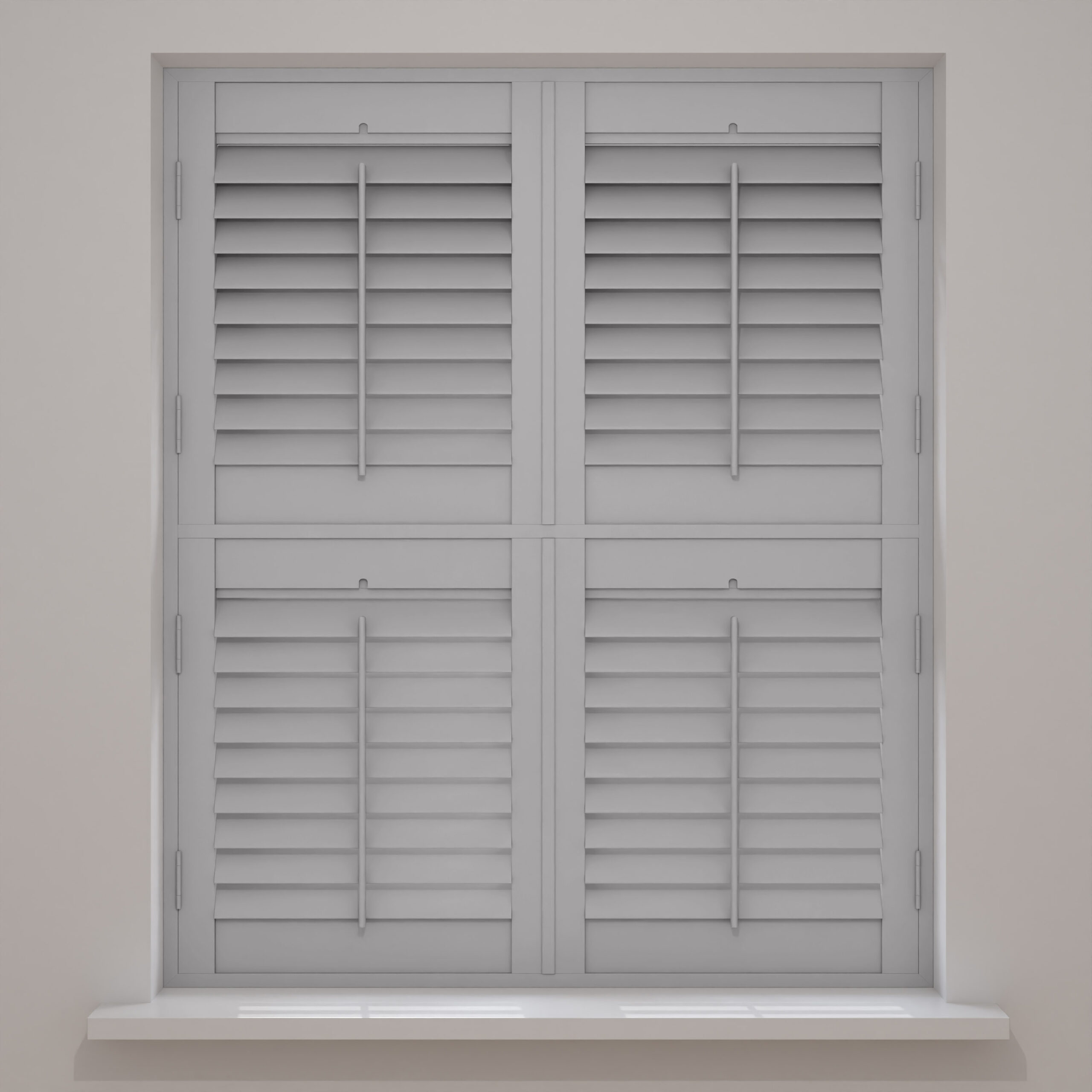 Dove Grey Tier On Tier Plantation Shutters - Image 2