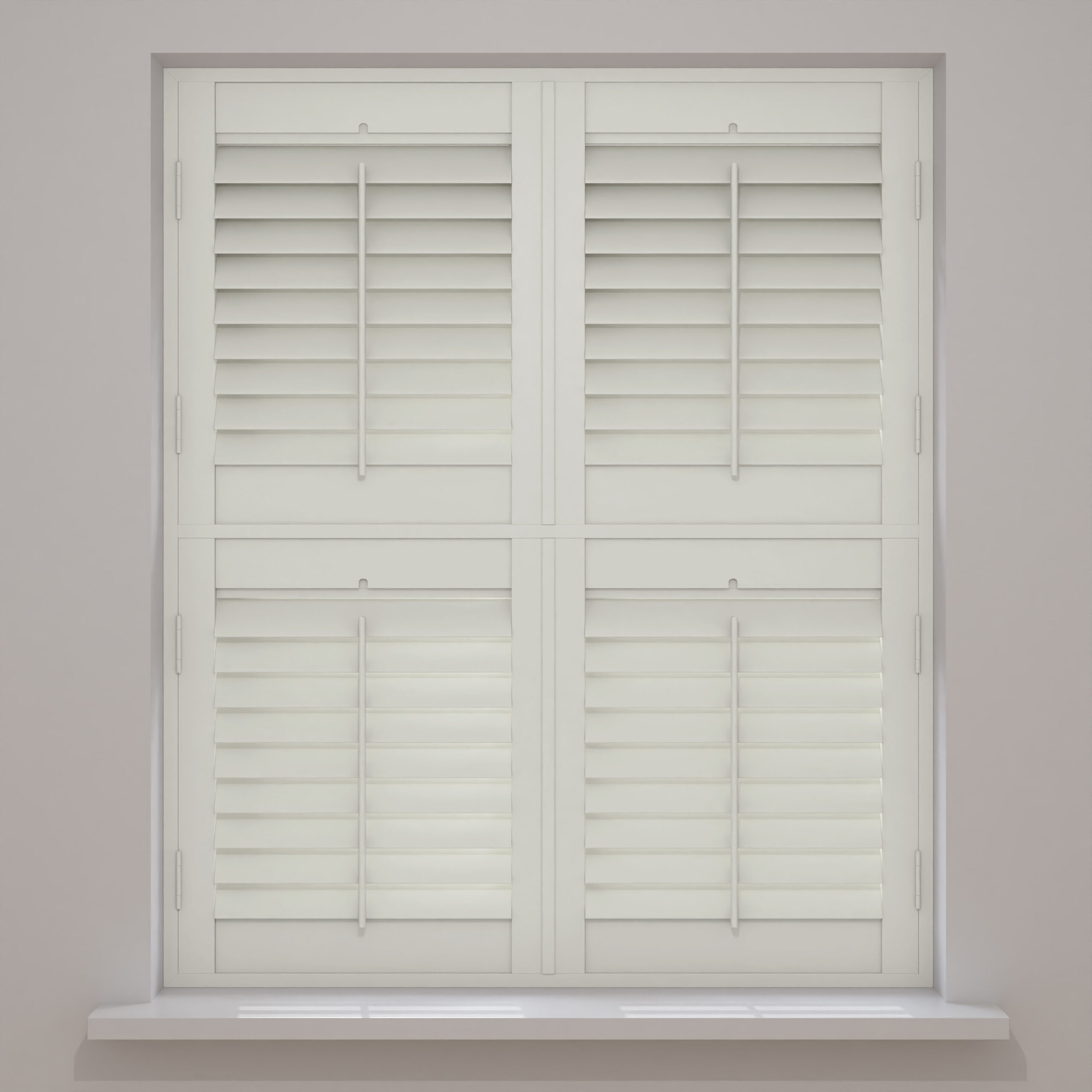 Stone Grey Tier On Tier Plantation Shutters - Image 2