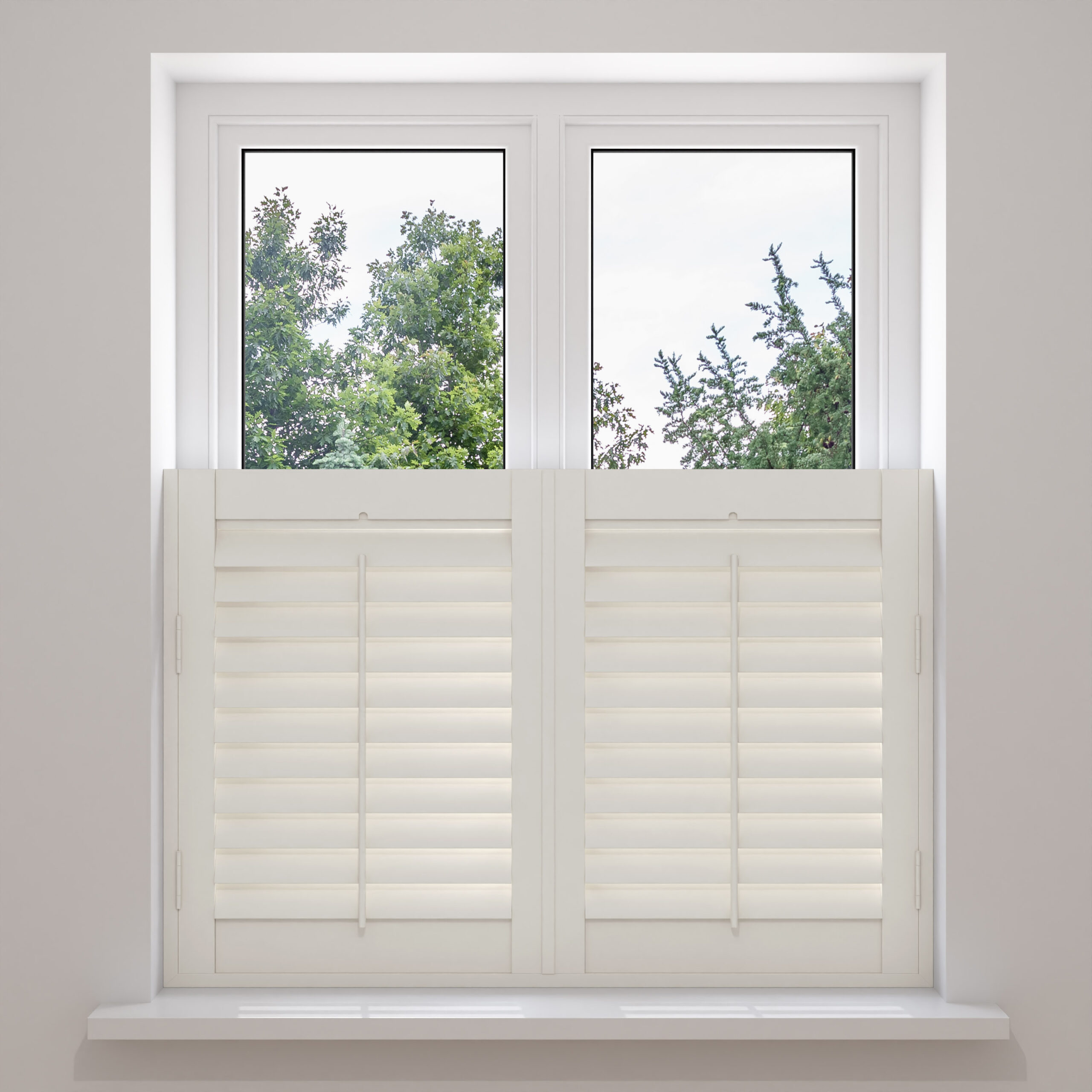Linen White Cafe Style Plantation Shutters - Image 2