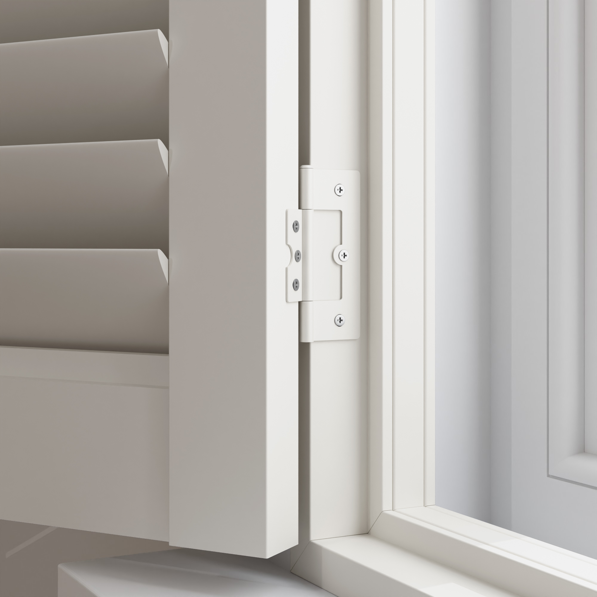 TradeChoice Linen White Tier On Tier Plantation Shutters - Image 3