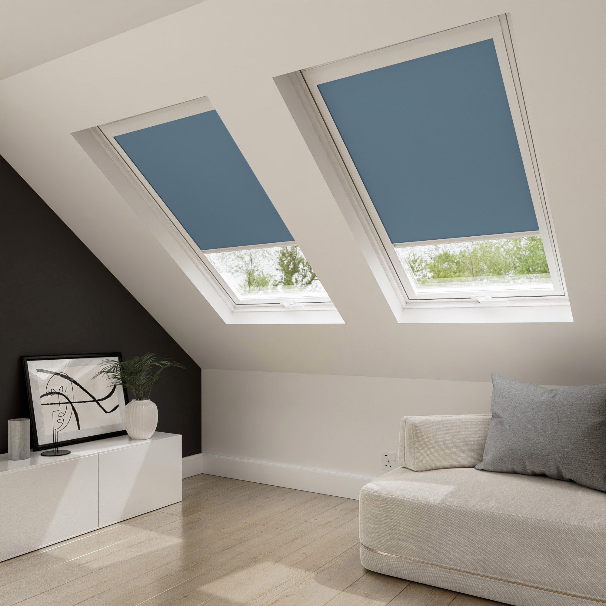 TradeChoice Blackout Denim Blind For Velux - Image 2