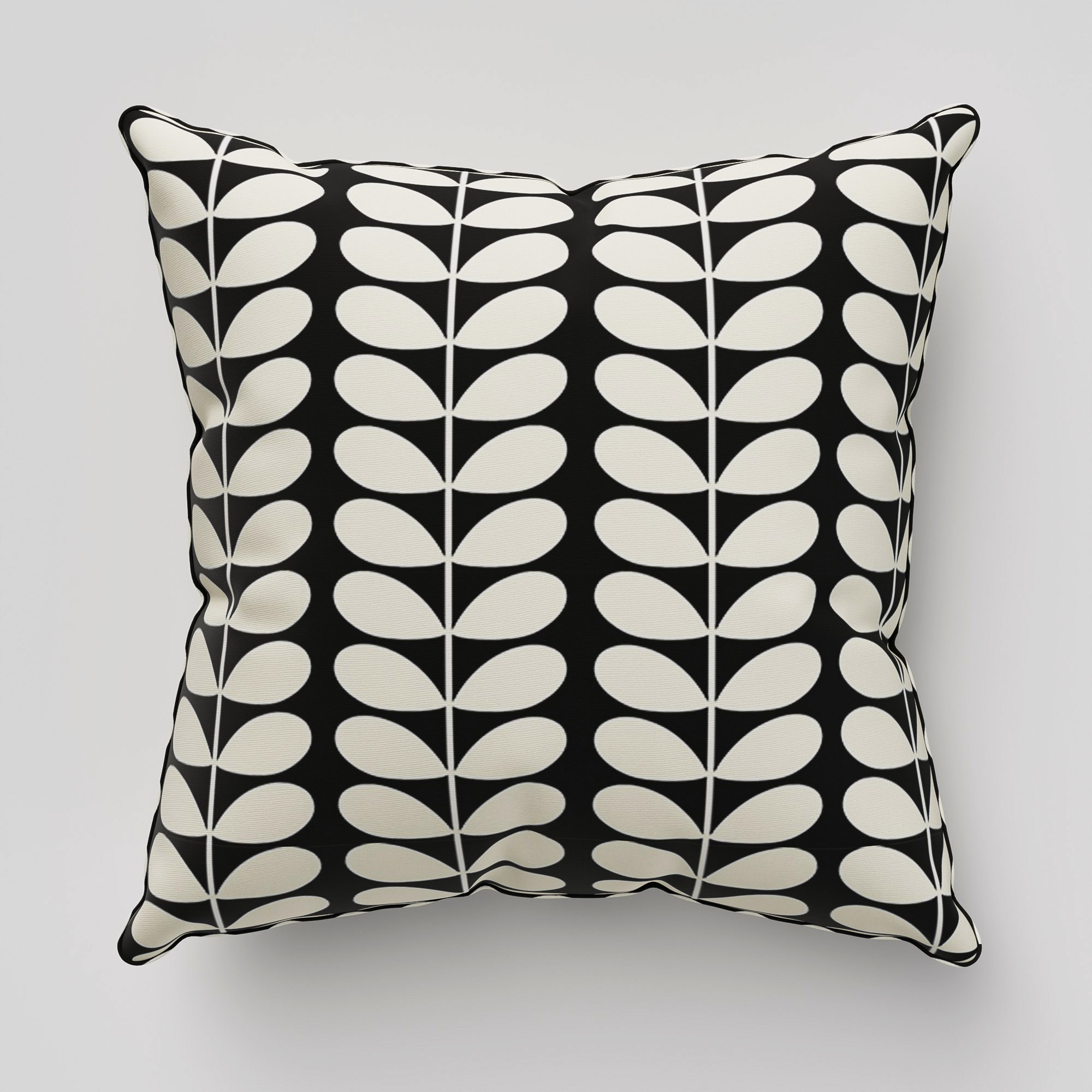 Orla Kiely Solid Stem Black Cushion - Image 2