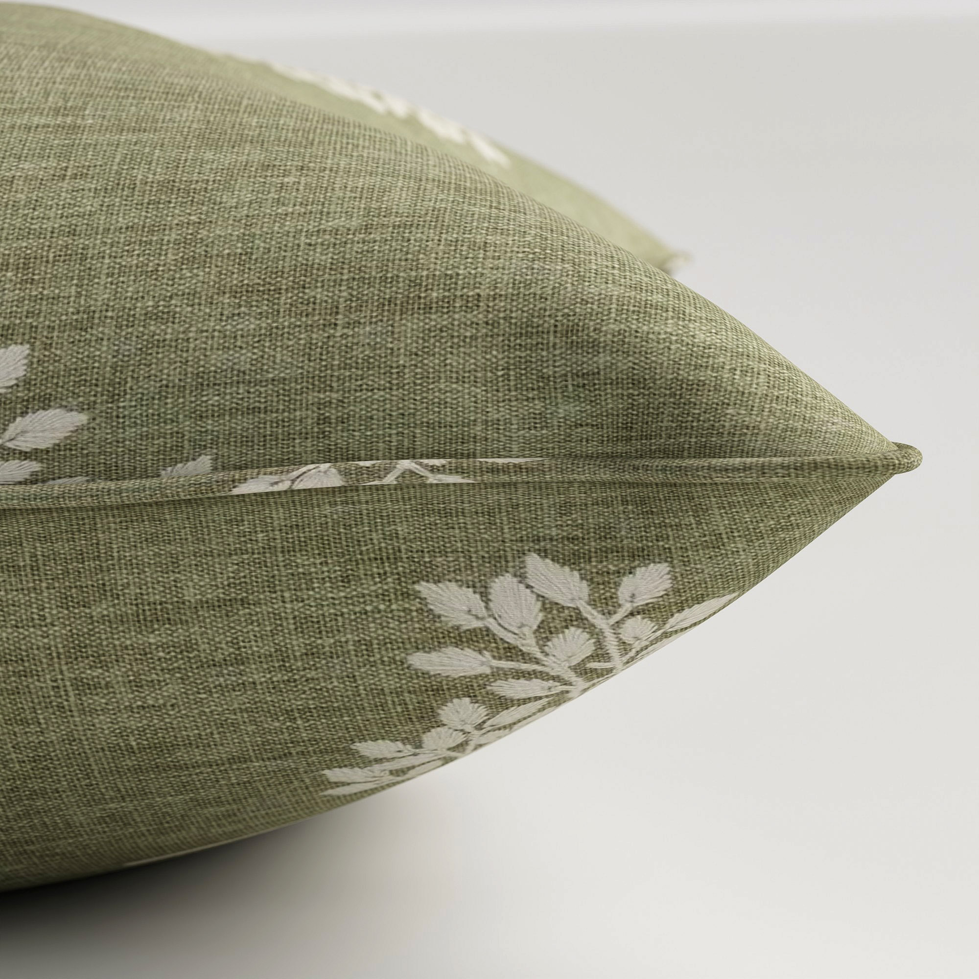 William Morris At Home Marigold Tree Embroidery Nettle Cushion - Image 4