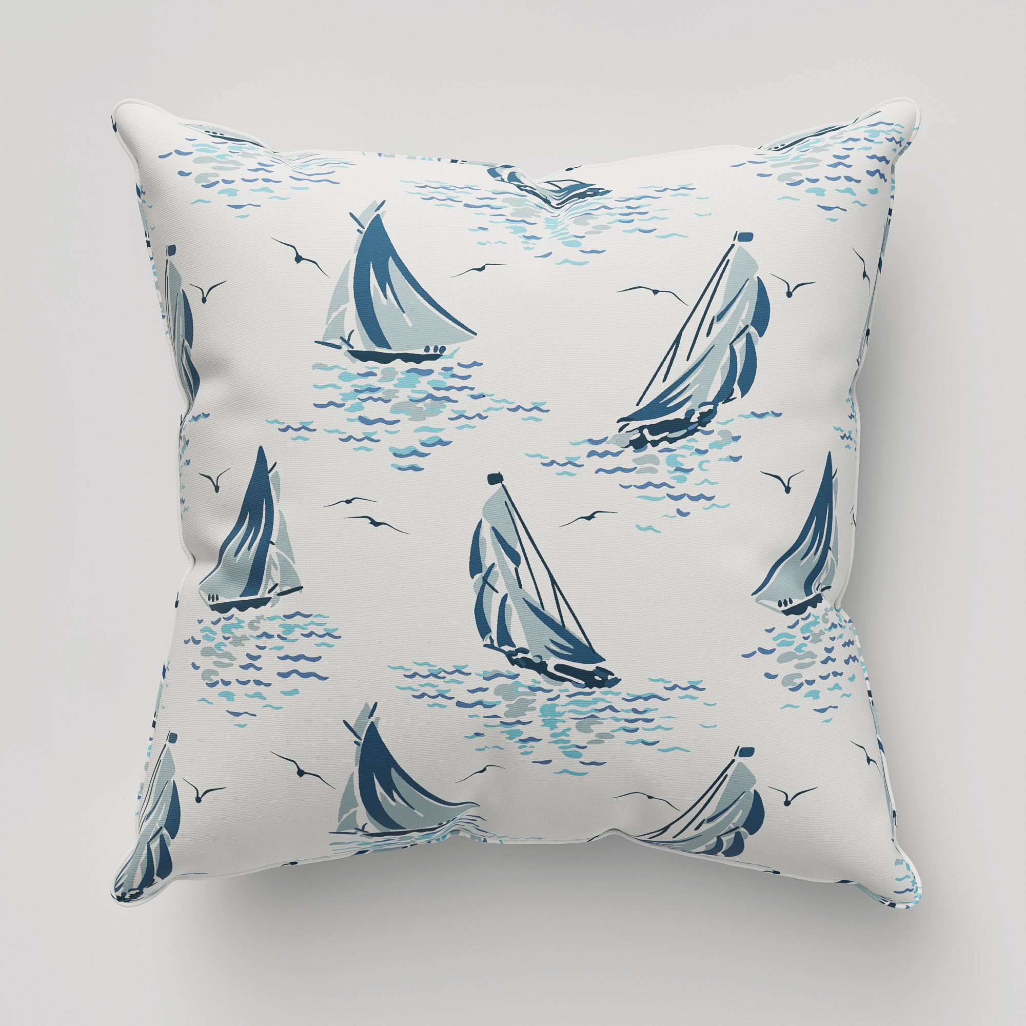 Laura Ashley A'hoy Sail Boats Blue Cushion - Image 2