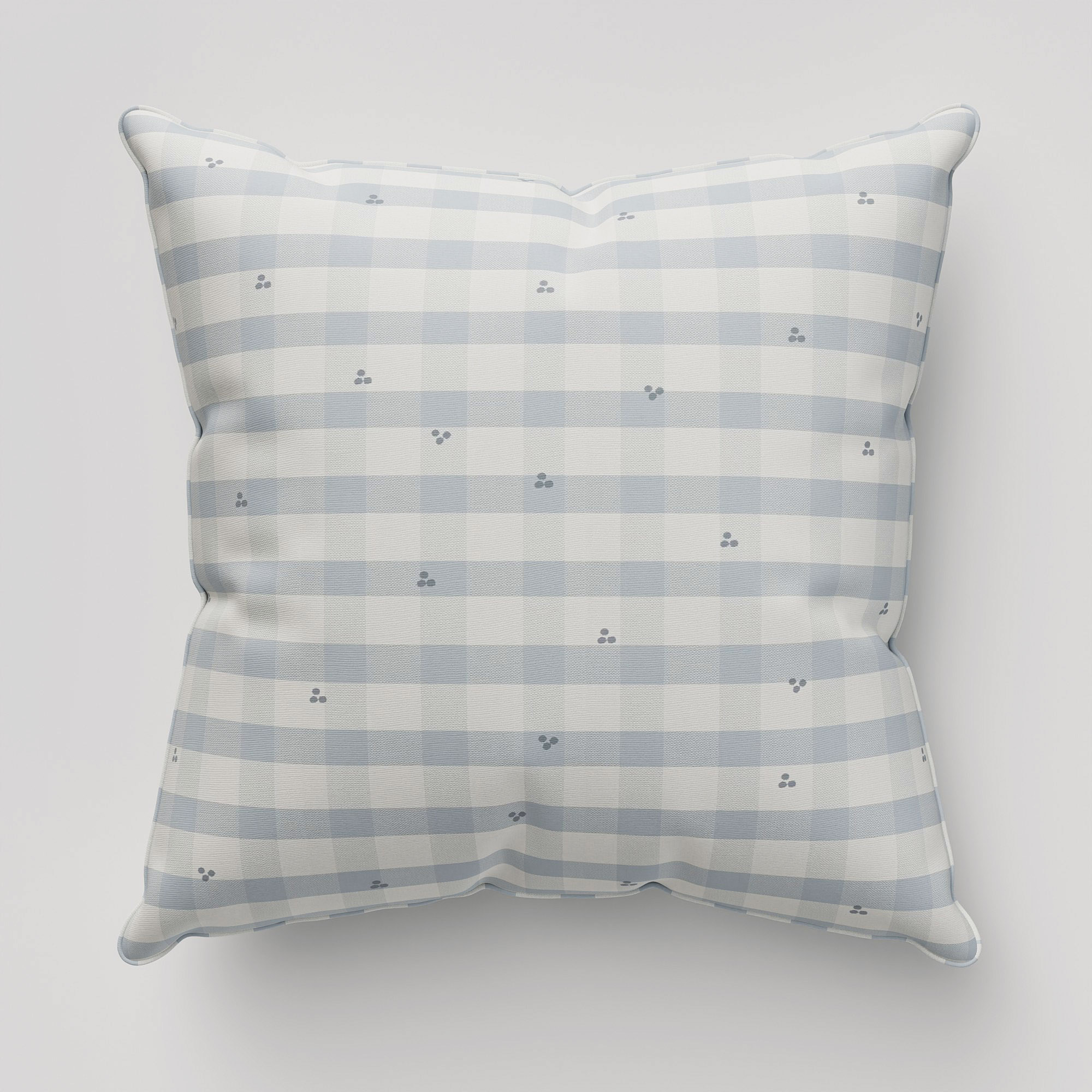 Laura Ashley Alphabet Gingham Blue Cushion - Image 2