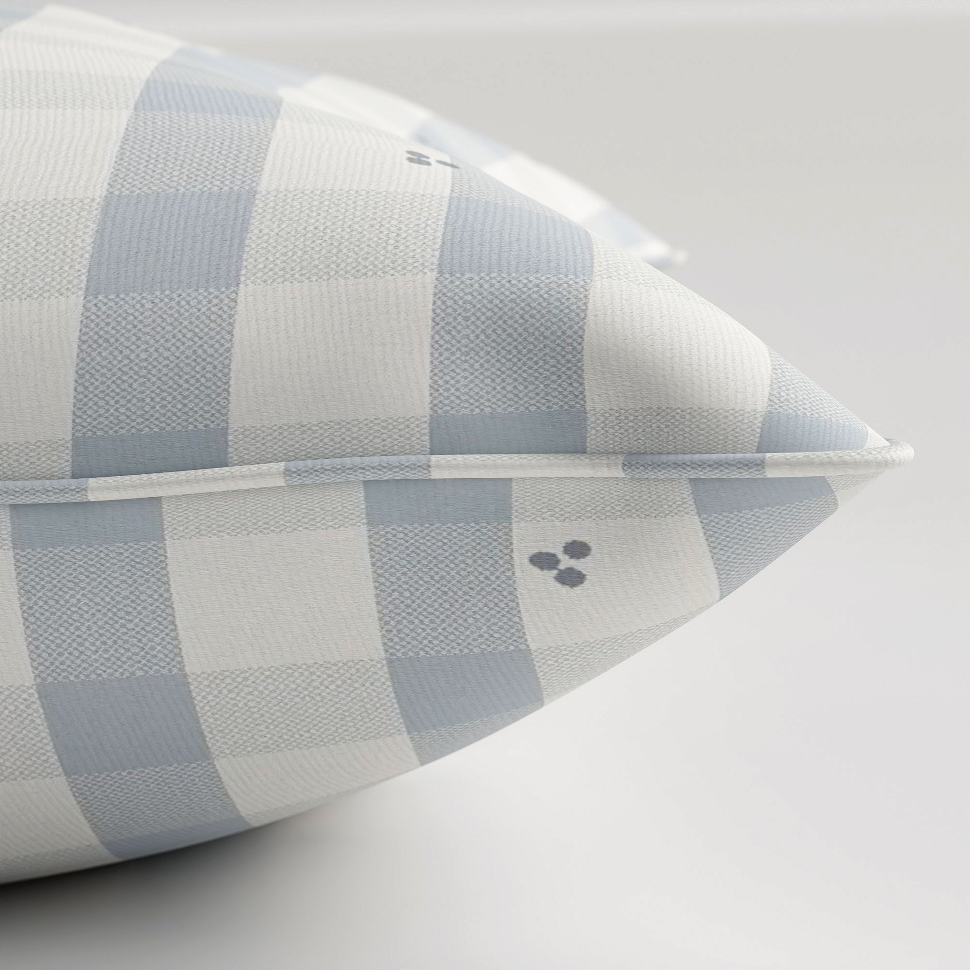 Laura Ashley Alphabet Gingham Blue Cushion - Image 4