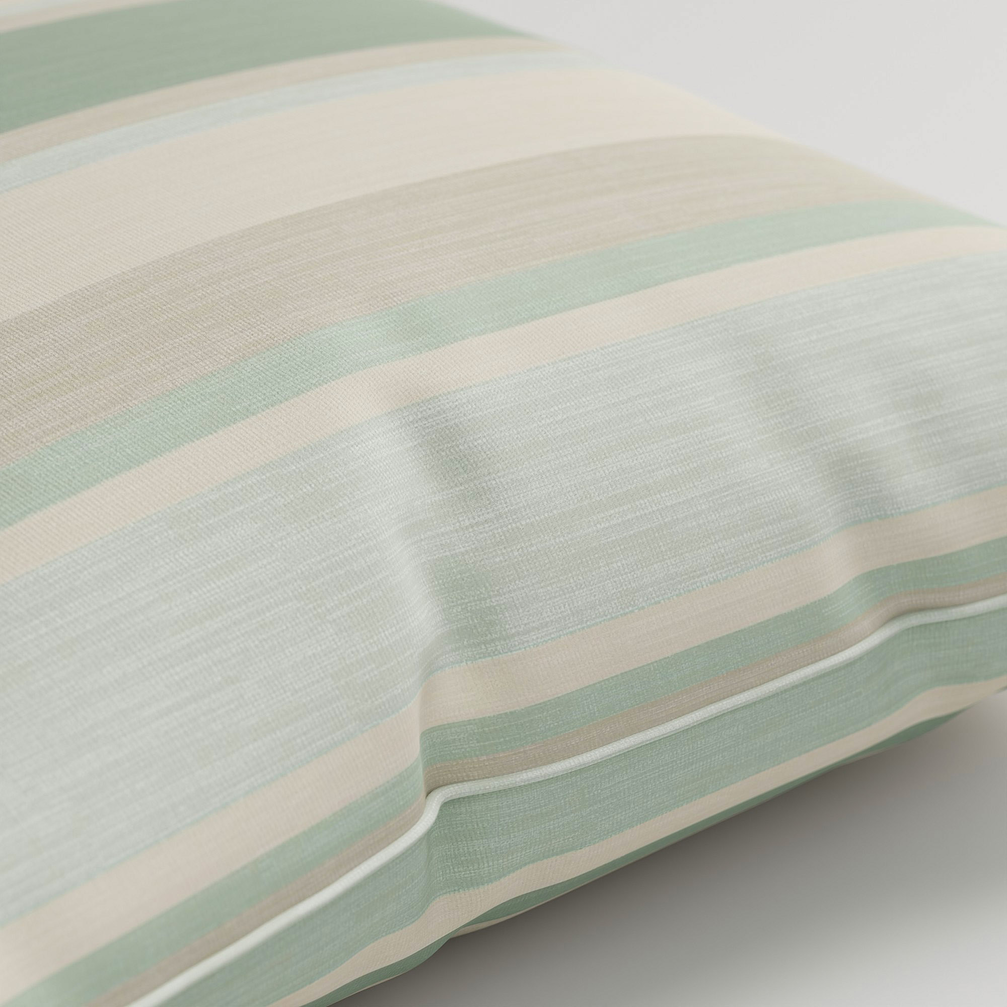 Laura Ashley Awning Stripe Smoke Green Cushion - Image 3